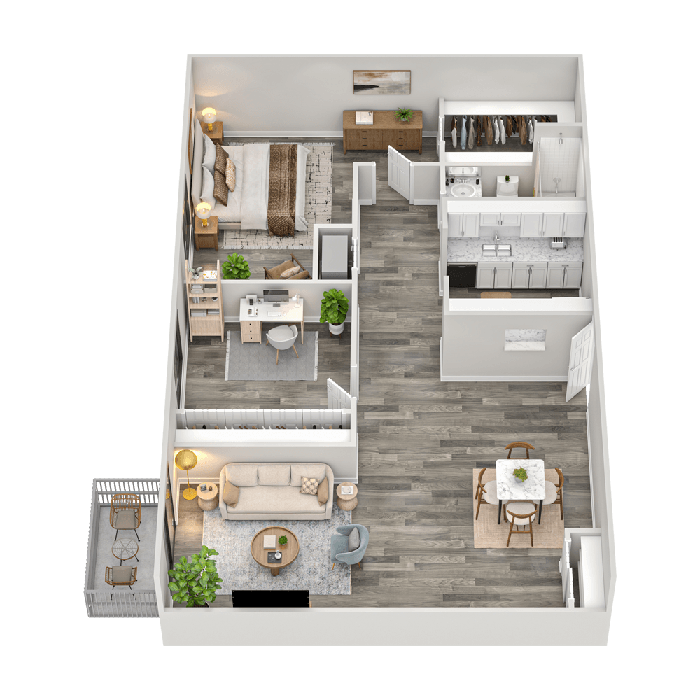 2 Bedroom, 1 Bathroom Image